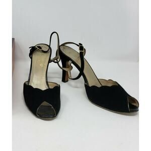 Amalfi by Rangoni Womens Strappy Heels Singback Black Made in Italy Size 8 N